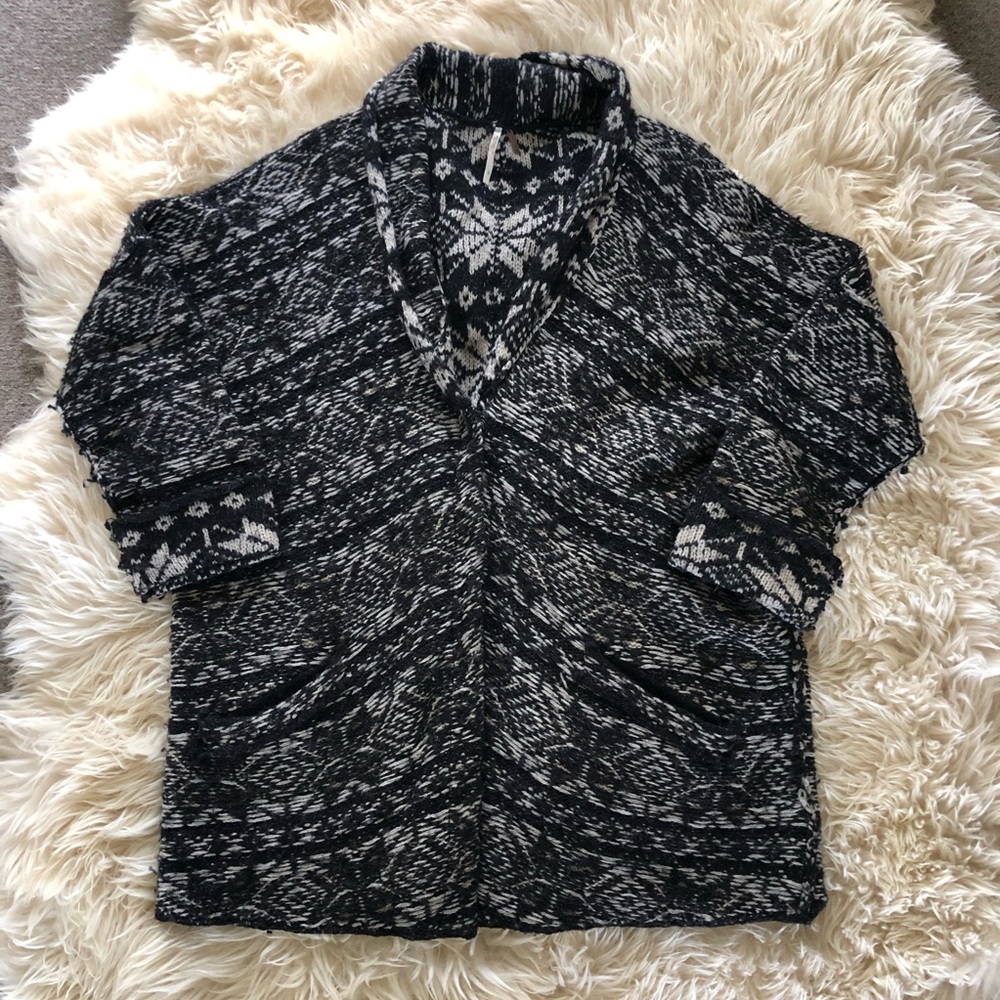 Free People Reverse Oversized Cardigan Sweater L